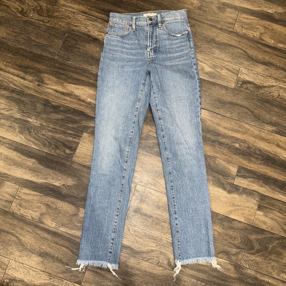 Madewell The Perfect Vintage Jean High-Rise Light Wash Denim Women's 24 Raw Hem